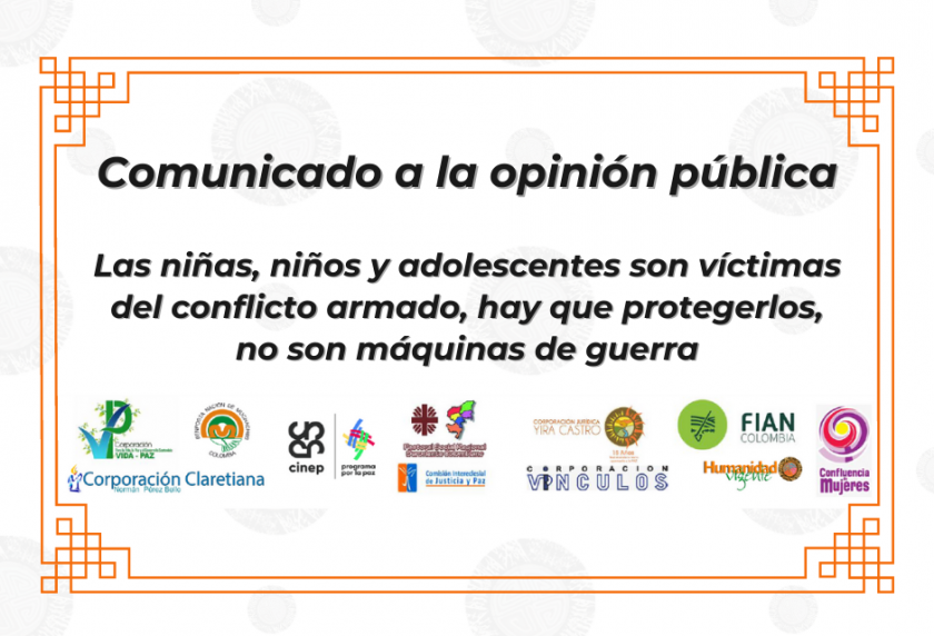 Las niñas, niños y adolescentes son victimas del conflicto….