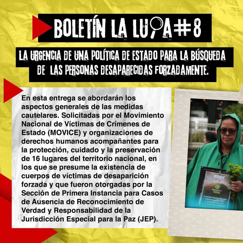 La urgencia de una política de esado para la búsqueda de las personas desaparecidas forzadamente – La Lupa No. 8