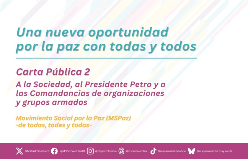 Portada MSPaz – Comunicado y carta