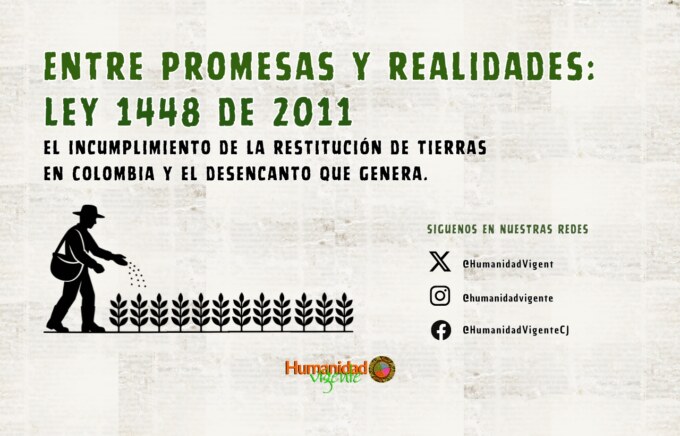 Entre promesas y realidades Ley 1448 de 2011 y el desencanto que genera el incumplimiento de la restitución de tierras