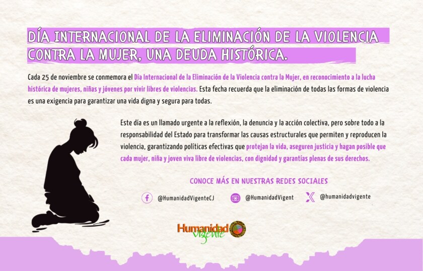 Día Internacional de la Eliminación de la Violencia Contra la Mujer, una Deuda histórica